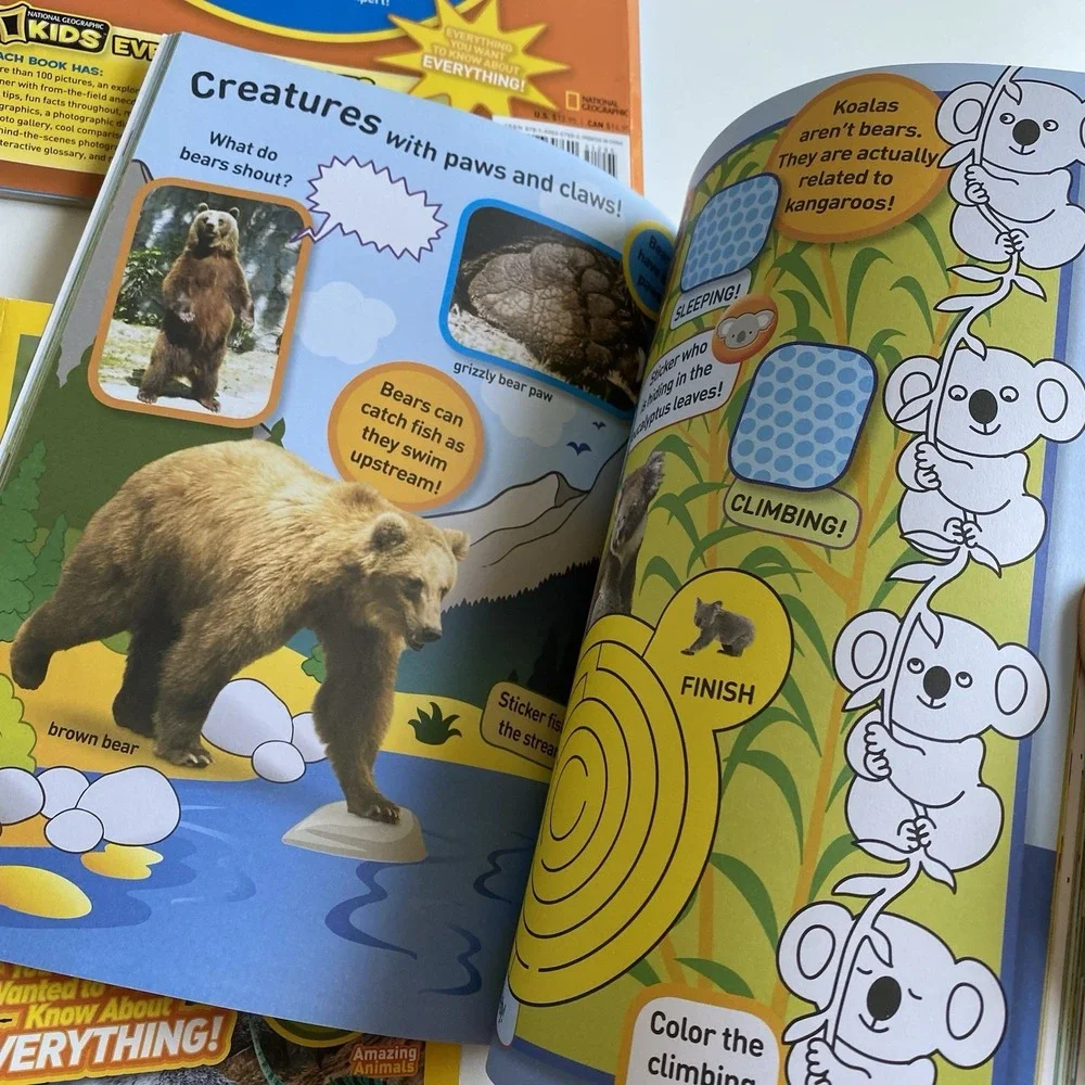 National Geographic Kids: Animals Lot Of 4 Books Sharks Sticker Activity Penguin